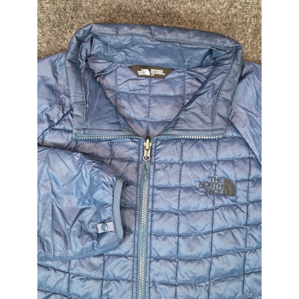 The North Face Thermoball Eco Puffer Jacket Mens Large Blue Full Zip Quilted